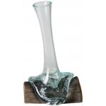Decowood Glass D Round 15x25 cm ronde glazen vaas op boomstronk M decoratie